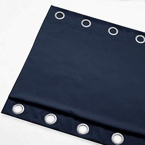 NICETOWN Outdoor Patio Curtains Extra Wide 84 in, Waterproof & Windproof Patio Shades, Rustproof Top and Bottom Grommet Thermal Insulated Drape for Porch/Cabana, Navy, 2 Pieces, W84 x L84