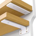 VANCASTLE Shelf Bracket, Floating Shelf Bracket 6 Inch , 6 Pack Heavy Duty Shelf Brackets, Metal Wall Shelf Brackets with 1/5 Inch Thick and Holds 160+lb, Brackets for Wood Shelves, White