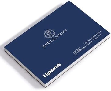 LIGHTWISH Artist Watercolor Paper Block, Cold Press 10.6in x 7.7in, 20 Sheets, Four Sides Guled,100% Cotton, 140lb/300GSM, Acid-Free Art Supplies for Wet, Dry & Mixed Media Painting-Premium Art Paper