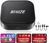 Binize Wireless CarPlay Android AUTO Multimedia Video Box 4G Cellular,4GB+64GB,8Core,Android 9.0 System,Built-in Navigation,Support SIM&TF Card Bluetooth Only Support Car with OEM Wired CarPlay