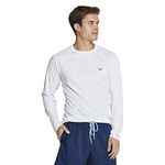 Speedo Men's UV Swim Shirt Easy Long Sleeve Regular Fit White