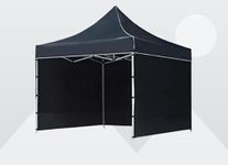 Brandway Foldable Garden Gazebo Tent with 3 Side Cover/Pop-up Canopy Tent for Garden and Promotional Activity with 3 Side Cover (Black, 10x10 Foot)