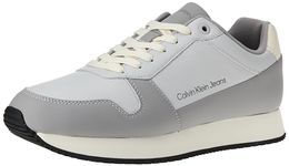 Calvin Klein Jeans Men's Retro Runner Low LTH in SAT YM0YM00863 Sneaker, Grey (Oyster Mushroom/Formal Grey), 8 UK