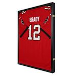 XX Large Football/Hockey Uniform Jersey Display Case Frame, UV Protection Ultra Clear, Locks (Black Finish)