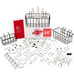 Extra Thick Pegboard Accessories Organizer Kit | 1/4 Inch Peg Board Attachments | Peg Board Hook Set and Pegboard Basket Set for Tools - Heavy Duty - Does Not Fall Out Off The Board