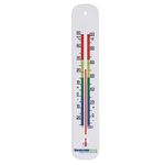 Wall Thermometer 215mm - Colour Coded Room Thermometer - Made in UK for Home Office, Garden or Greenhouse Indoor and Outdoor Temperature Thermometer Wall Mounted