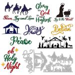 Whaline 9Pcs Christmas Nativity Metal Die Cuts Nativity Scene Steel Cutting Dies Embossing Stencils Templates for DIY Crafts Card Making Scrapbook Photo Album Stamp Decor