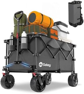 Sekey XXL Plus Chariot de Jardin Pliable avec Freins 200L 150KG, Chariot de Transport Tout-Terrain avec Roues Extra Larges 17x10 cm, Pliable Breveté dans Quatre Directions SE4011, Anthracite