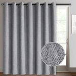 Rose Home Fashion Sliding Door Curtains, Primitive Linen Look 100% Blackout Curtains, Thermal Insulated Patio Door Curtains-1 Panel (100x96 Grey)