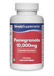 Super Strength Pomegranate Extract Tablets 10,000mg | 240 Vegan Tablets | Enhanced with Vitamin C & B1 for Antioxidant and Immune Support | Vegan & Vegetarian Friendly | Manufactured in The UK