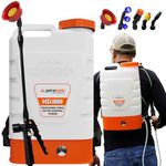 PetraTools 3-Gallon Battery Powered Backpack Sprayer – Extended Spray Time Long-Life Battery - New HD Wand Included, Wide Mouth Lid, Comes with Multiple Nozzles & Battery Included, 65+ PSI