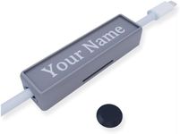 Personalized Tag for Phone Charger Cables - for Mobile Phone, Tablet and Laptop Charging Cords - Magnetic (Bluish-Grey)