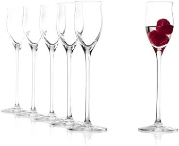 Stölzle Lausitz Liqueur Glasses Quatrophil Set of 6, 2 1/4 oz – Elegant Stemmed Shot Glasses Ideal for Spirits & Liquor – Grappa Glasses Made in Germany – Dishwasher & Shock Resistant