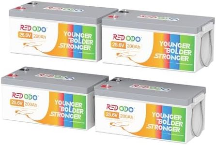 Redodo 4 Pack 24V 200Ah LiFePO4 Battery, Lithium Group 8D Battery with 200A BMS, Max. 5120Wh Energy, 4000+ Cycles & 10 Years Lifetime, Solar System Back Up Power, RV, Trolling Motor