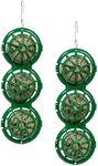 Fat Ball Bird Feeder - Jacobi Jayne® Basketball™ Hanging Feeder. Small Easy Clean Suet Ball Holder Cage For Wild Birds Only. Pack Of Two Feeders For Suet Balls. Green hanging fat ball feeder.