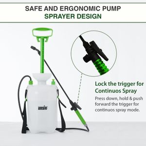 ANSIO 5L Garden Pressure Sprayer – Pump Action for Weed Killer & Pesticides
