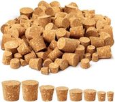 Anjmd 120 Pieces 8 Sizes Wine Bottle Cork Stoppers Small Cork Plugs Tops Mini Wood Cork Stoppers Tapered Cork Plugs Replacement Small Craft Corks for Wine Beer Bottles