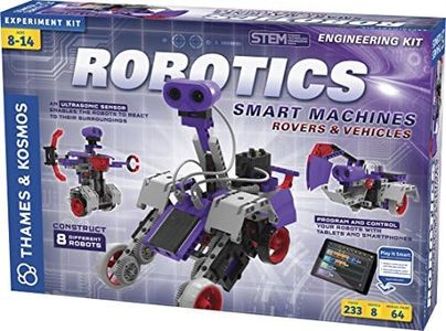 Thames & Kosmos | Robotics Smart Machines: Rovers & Vehicles | Kids 8+ | STEM Kit builds 8 Robots | Color Manual to help with assembly | Requires tablet or smartphone