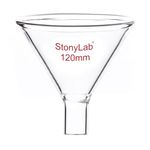 stonylab Glass Powder Funnel, Heavy Wall Borosilicate Glass Short Stem Funnel with 120 mm Top Diameter and 22 mm Stem Length