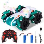 Yeauhwov Remote Control Cars for Kids, All Directional 360°Rotating RC Stunt Car with Cool Light & Music, 2.4GHz 4WD RC Car Toys for Boys 6-12, Christmas Birthday Gifts