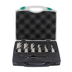 Annular Cutter Set 6pcs JESTUOUS 3/4 Inch Weldon Shank 1 Cutting Depth 1/2-1-1/16 Cutting Diameter Two-Flat HSS Kit for Magnetic Drill Press with Pilot Pin