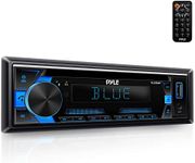 Pyle MP3 Stereo Receiver Power Amplifier, AM/FM/MP3/AUX Stereo Receiver, USB Flash Readers, Single DIN, 30 Preset Memory Stations, LCD Display with Remote Control, RGB Button