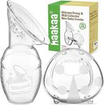 haakaa Manual Breast Pump 4oz/100ml and Ladybug Milk Collector 2.5oz/75ml Combo for Breastfeeding, Made of Food Grade Silicone Healthy Odorless