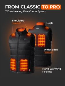 ORORO Men’s Heated Vest, Black, Size L – Lightweight Electric Warmth