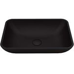 VIGO Sottile 18.125 inch L x 13 inch W Over The Counter Freestanding MatteShellTM Rectangular Vessel Bathroom Sink in Black - Sink for Bathroom VG07110