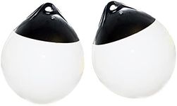 X-Haibei 2 Pcs Boat Fenders Ball Round Anchor Buoy, Dock Bumpers Ball Inflatable Vinyl Shield Protection Marine Mooring Buoy White A30 Dia. 11.8 inch H 13.8 inch