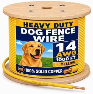 Voltic Stone 14 AWG Dog Fence Wire, True Gauge 100% Solid Copper Boundary Cable, 45 Mil High-Density PE Jacket Jacket, Direct Burial Underground Pet Fence Wire for In-Ground Systems, Yellow