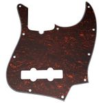 Musiclily Pro 10-Hole Modern Style J Bass Pickguard for 4 String American Jazz Bass, 4Ply Red Tortoise