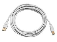 Monoprice 15ft USB 2.0 A Male to B Male 28/24AWG Cable (Gold Plated) - WHITE for Printer Scanner Cable 15M for PC, Mac, HP, Canon, Lexmark, Epson, Dell, Xerox, Samsung and More!