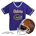 Franklin Sports Florida Gators Kids College Football Uniform Set - NCAA Youth Football Uniform Costume - Helmet, Jersey, Chinstrap Set - Youth M