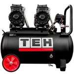 TEH 50L Oil-Free Air Compressor, Twin Motor 4HP 3000W, Low Noise Electric Compressor, 240 L/min (8.5 CFM) FAD, 8 Bar 116 PSI, Portable for Framing Nailers, Spray Guns & Air Tools