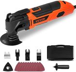 VEVOR Multitool Oscillating Tool Corded 2.5 Amp, Oscillating Saw Tool with LED Light, 6 Variable Speeds, 3.1° Oscillating Angle, 11000-22000 OPM, 16PCS Saw Accessories & BMC Case