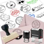 Custom Wedding Stamp Self Inking Personalized Wedding Postage Stamps with Name Date Refillable Save the Date Stamp for Invitation - Round