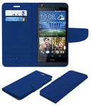 ACM Mobile Leather Flip Flap Wallet Case Compatible with HTC Desire 626g+ Dual Sim Mobile Cover Blue