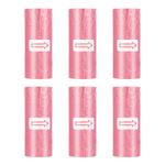 Mini Trash Bags 6 Rolls - Size 8.9×11.8inch, Pink Small Garbage Bags for Car Bin, Small Trash Can