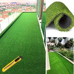 TAVASYA 40 MM Artificial Green Grass Mat 5 Feet X 3 Feet for Home Decor_Balcony_Floor Carpet_Terrace_Decoration_Lawn and Garden with 1 Blade_1 X 2 Feet Size Grass Mat TAGMT24