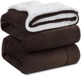 KAWAHOME Sherpa Fleece King Size Blanket for Bed - Extra Warm and Heavy Thick Blankets for Winter, Super Soft 500GSM Plush Blanket, 108" X 90" Brown