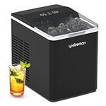 Upstreman Y90 Pro Countertop Ice Maker with Self-Cleaning, 26lbs in 24Hrs, 9 Ice Cubes Ready in 6 Mins, Ice Cube Maker Machine of 2 Sizes Bullet Ice for Home, Kitchen, Office, Bar, Party, Black