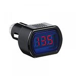 Techtonics Mini Car LCD Battery Voltage Meter Monitor 12V Black