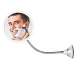 MIRRORVANA Flexible Round Fogless Shower Mirror for Shaving with Height Adjustable Gooseneck Extension, 360° Swivel and Upgraded Suction Cup - Shatterproof 6.7" Diameter Surface