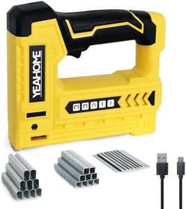 YEAHOME Electric Staple Gun, 5 in 1 Cordless Staple Gun for Upholstery with 1800 Staples & Nails, 3.7V Brad Nailer Kit with USB Charger & Staple Remover for Wood, Carpentry, Crafts, DIY