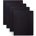 WORLD TRAVELER Eccolo Simply Black Lined Journal with 256 Premium Pages (Set of 4 Notebooks, Large 8x10-inches)