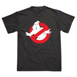 No Ghost Logo Inspired by Ghostbusters Printed Cotton T-Shirt Large Black