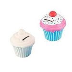 Baker Ross EV5404 Customisable Ceramic Cupcake Coin Banks — Creative Art and Craft Supplies for Kids to Make, Personalise and Decorate (Pack of 2), 10cm