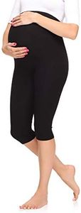 Merry Style Damen 3/4 Umstandsleggings aus Viskose MS10-298 (Schwarz, XL)