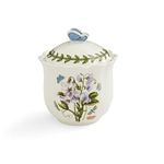 Portmeirion Botanic Garden Bouquet Collection Covered Sugar Bowl | 8.5 Oz Sugar Container for Coffee Bar, Kitchen Countertop | Made of Dolomite with Sweet Pea Motif